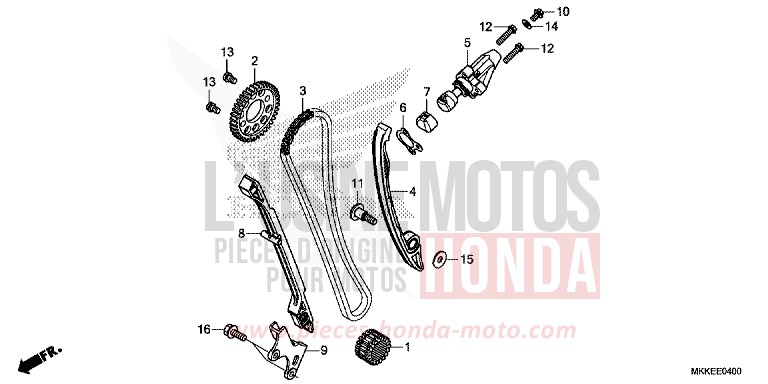 CHAINE A CAMES/TENDEUR de Africa Twin PEARL GLARE WHITE (NHB53HB) 2019
